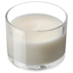 IKEA LOTSFÅGEL(406.084.64) ароматизована свічка в склі, ванільний ніжно-бежевий