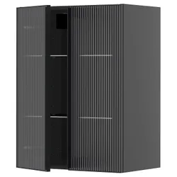 IKEA METOD(095.872.37) Sza wiello/2 gree drz, Чорносарійне/хейста антрацитне скло антрацит