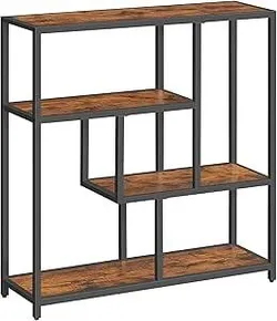 Книжкова шафа VASAGLE, полиця з 4 полицями, стояча полиця, 30 x 100 x 103 см, полиця для зберігання, для вітальні, офісу, спальні,