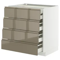 IKEA METOD / MAXIMERA(495.767.79) shast stj 4fr/2n/3śr сіяти, білий/Voxtorp Gloss Dark -brown