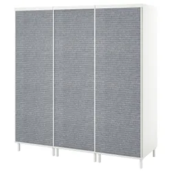 IKEA PLATSA(394.941.85) шафа-купе на 3 двері-купе, білий Larkollen/темно-сірий