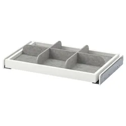 IKEA KOMPLEMENT(993.320.48) висувна полиця з перегородкою, білий / світло-сірий
