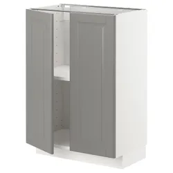 IKEA METOD (894.700.40) stj шафа / полиці / 2 двер, білий / Bodbyn сірий