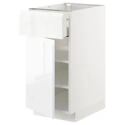 IKEA METOD / MAXIMERA (094.594.66) шафа stj szu / двер, білий / Voxtorp глянцевий / білий
