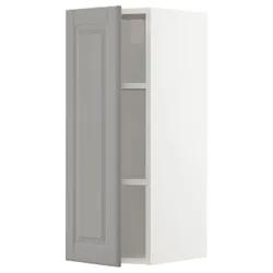 IKEA METOD(594.561.73) навісна шафа з полицями, білий / Bodbyn сірий