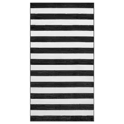 IKEA ELSYSTEM(105.973.20) Килим з короткими щетинами, чорний/білий/смуги