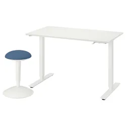 IKEA TROTTEN / NILSERIK(995.014.23) сидячий/стоячий табурет, білий/темно-синій