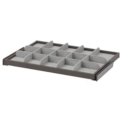 IKEA KOMPLEMENT(594.370.66) висувна полиця з перегородкою, темно-сірий/світло-сірий