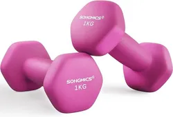 SONGMICS Гантелі, набір гантелей, гантелі шестикутні, неопренове покриття, силові тренування, фітнес тренування, для дому