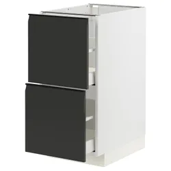 IKEA METOD / MAXIMERA(494.935.95) Шафа з 2 фасадами/2 високими ящиками, білий/Upplöv матовий антрацит