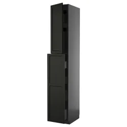 IKEA METOD / KNIVSHULT(295.892.97) SZA WYSIE Z 1DRZ/4SZU, Чорноззюр/Лерхіттан забарвлюється чорним кольором