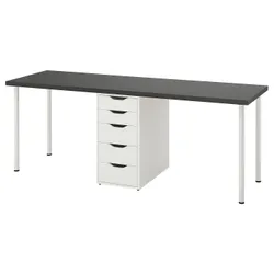 IKEA LAGKAPTEN / ALEX(596.076.62) стіл, Czarnybrąz/білий