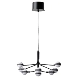 IKEA STORSLINGA Світлодіодна люстра, 8 рожков, чорний / білий (004.876.09)