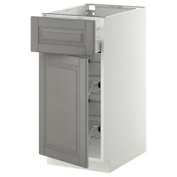 IKEA METOD / MAXIMERA(994.566.80) stj шафа / корзина др / ящик / двері, білий / Bodbyn сірий