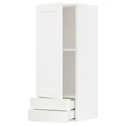 IKEA METOD / MAXIMERA(294.735.03) навісна шафа, двері / 2 ящика, Enköping білий/імітація дерева білий