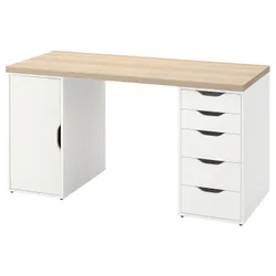 IKEA LAGKAPTEN / ALEX(795.216.48) письмовий стіл, біла пляма/імітація дуб білий