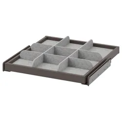 IKEA KOMPLEMENT(294.370.63) висувна полиця з перегородкою, темно-сірий/світло-сірий