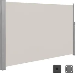 SONGMICS 180 x 350 см (В x Д), бічний маркіза для балкона та тераси, захист приватного життя, сонцезахисний козирок, бічна шторка,