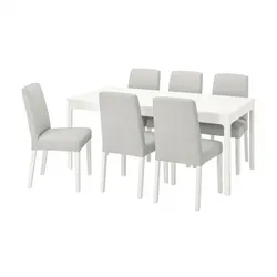 IKEA EKEDALEN / BERGMUND(894.082.32) стіл і 6 стільців, білий / Orrsta світло-сірий / білий