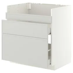IKEA METOD / MAXIMERA(996.059.01) Тумба під раковину HAVSEN/3 двері/2 шухляди, білий/Aspudden світло-сірий