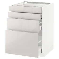 IKEA METOD / MAXIMERA(691.425.06) 4-дверний / 4-місний, білий / Ringhult світло-сірий