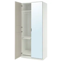 IKEA PAX / KAMMARTORP/FLISBERGET(495.724.94) Комбінація гардеробу, Біле дзеркало/бежевий