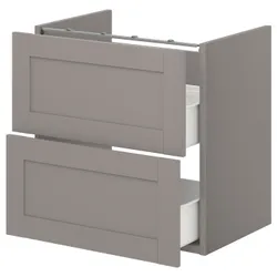IKEA ENHET(893.210.69) тумба під умивальник з 2 ящиками, сіра/сіра рамка
