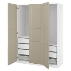 IKEA PAX / TYSSEDAL(195.908.47) Комбінація гардеробу, білий/сірий -рог