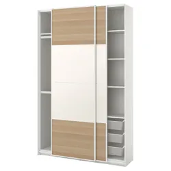 IKEA PAX / MEHAMN(994.329.67) комбінований гардероб, 2 сторони дуб білий/білий морений