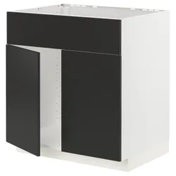 IKEA METOD(394.987.77) 100 шафа мийка 2 двері/фр, білий/матовий антрацит Nickebo