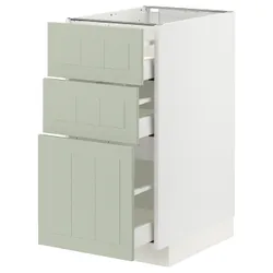 IKEA METOD / MAXIMERA(194.866.76) нижня шафа з 3 ящиками, білий/Stensund світло-зелений