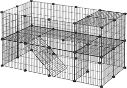 SONGMICS Home Pet Fence, 2 яруси, модульні вольєри, для маленьких домашніх тварин, хом'яків, кроликів, морських свинок,