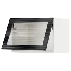 IKEA METOD(494.906.72) кнопка відкриття скла дверцят положення шафки, біле/Hejsta антрацитове рифлене скло