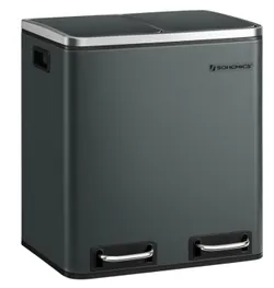 Сміттєвий кошик 2 камери x 15 л сіро