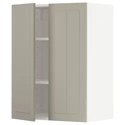 IKEA METOD(494.607.88) навісна шафа з полицями / 2 двер, білий / Stensund beige