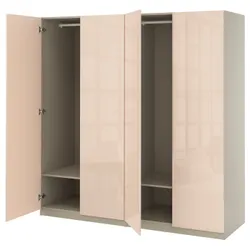 IKEA PAX / FARDAL(295.908.75) Комбінація гардеробу, Сірий -коре/світло -помаранчевий блиск