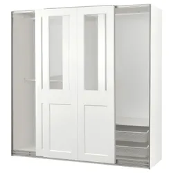 IKEA PAX / GRIMO(095.022.62) шафа з розсувними дверима, білий/прозоре скло біле