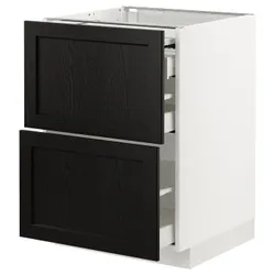IKEA METOD / MAXIMERA(594.336.76) шафа з висувною стільницею / 3 шухляди, білий/забарвлений лерхітановим чорним