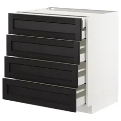 IKEA METOD / MAXIMERA(992.575.34) sz stj 4fr / 2n / 3wd, білий/забарвлений лерхітановим чорним