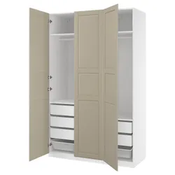 IKEA PAX / TYSSEDAL(995.908.53) Комбінація гардеробу, білий/сірий -рог