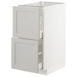 IKEA METOD / MAXIMERA(192.743.25) sz stj 2fr / 2in szu, білий / Lerhyttan світло-сірий
