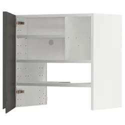 IKEA METOD(795.053.37) шафа з витяжкою та полицею/дверями, білий/Voxtorp темно-сірий