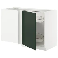 IKEA METOD(095.569.95) кутова шафа з високою полицею, білий/Хавсторп темно-зелений