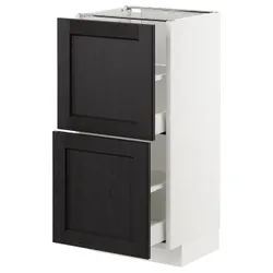 IKEA METOD(492.573.72) шафа/2 ящики/, білий/чорний, морилка Леріттан
