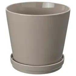 IKEA KLOTLÖNN(705.840.08) горщик з підставкою, Зсередини/зовні/сірий/бежевий
