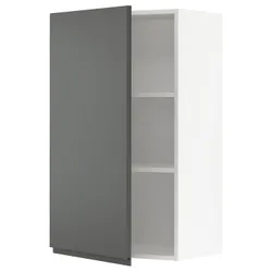IKEA METOD(294.684.55) навісна шафа з полицями, білий / Voxtorp темно-сірий