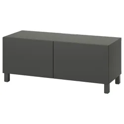 IKEA BESTÅ(495.046.07) Тумба під ТВ з дверцятами, темно-сірий/Lappviken/Stubbarp темно-сірий