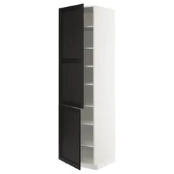IKEA METOD(994.644.92) Висока шафа з полками/2DRZ, Білий/Лерхіттан забарвлений чорним