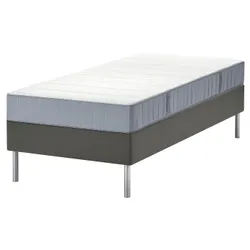 IKEA LYNGÖR(995.427.20) континентальне ліжко, Vesteröy твердий/світло-синій темно-сірий