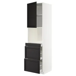 IKEA METOD / MAXIMERA(594.546.97) відділення для мікрокомбінованих дверей / 3 двер, білий/забарвлений лерхітановим чорним